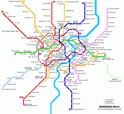 Карта метро Шанхая